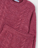 4934 Mini Girls Eco-Recycled Fibers 2PC Tricot Knit Sweater and Skirt Set - Cherry Red