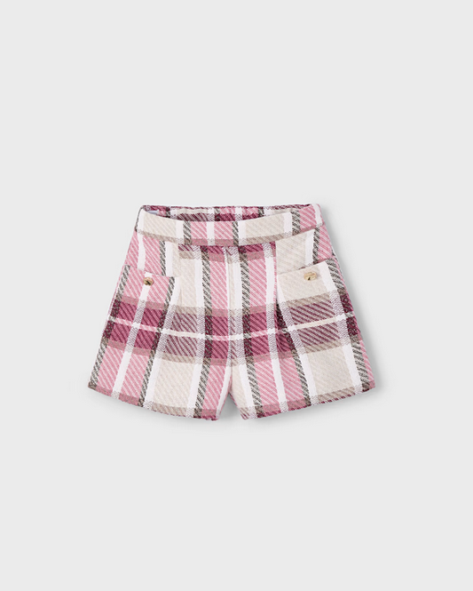 4225 Mini Girls Plaid Skort - Cherry Red