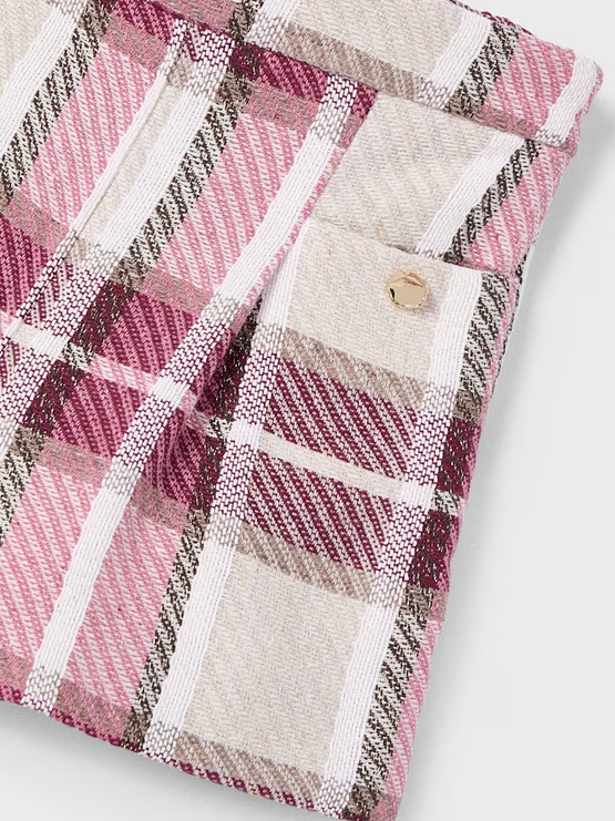 4225 Mini Girls Plaid Skort - Cherry Red