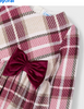 4924 Mini Girls Formal Plaid & Velvet Dress - Cherry Red