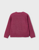 4302 Mini Girls Scalloped Trim Lurex Knit Smooth Sweater - Cherry