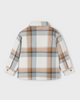 4414 Mini Boys L/S Plaid Shacket - Caramel