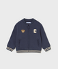 2426 Toddler Boy Letterman Bomber Jacket - Midnight Blue Teddy Bear