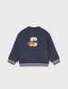 2426 Toddler Boy Letterman Bomber Jacket - Midnight Blue Teddy Bear