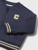 2426 Toddler Boy Letterman Bomber Jacket - Midnight Blue Teddy Bear