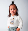 2075 Toddler Girls Eci-Sustainable Cotton L/S 3D Tulle Graphic T-Shirt - Puppy Bow, Cream