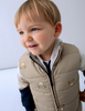 2348 Toddler Boy Eco-Recycled Materials Reversible Puffer Vest - Teddy Bear Color Block Navy