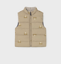 2348 Toddler Boy Eco-Recycled Materials Reversible Puffer Vest - Teddy Bear Color Block Navy