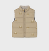2348 Toddler Boy Eco-Recycled Materials Reversible Puffer Vest - Teddy Bear Color Block Navy