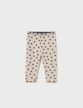 2736 Toddler Girls Reversible Leggings - Lead Grey and Tapioca Dot