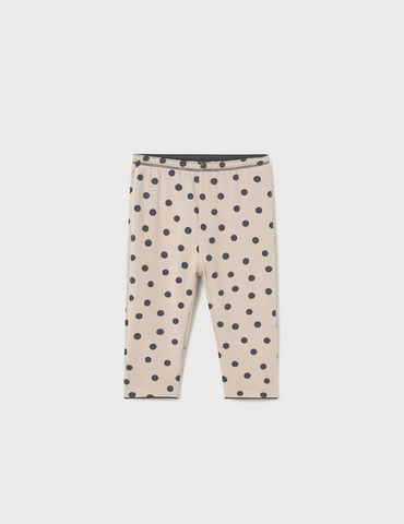 2736 Toddler Girls Reversible Leggings - Lead Grey and Tapioca Dot
