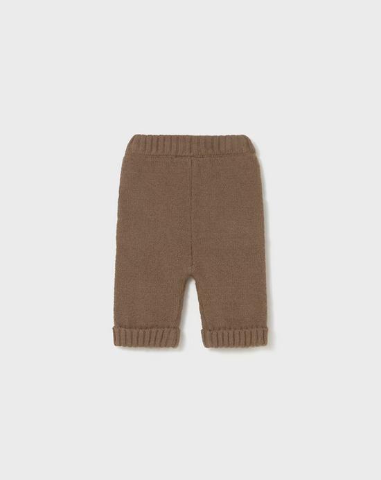 2579 Baby UNISEX Kangaroo Pocket Knit Soft Plush Pants - Brown Plush Lounge Pants