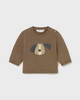 2406 Baby UNISEX Peek-a-Boo Puppy Crewneck Sweatshirt - Brown