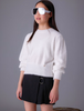 7308 Teen/Tween Girls Knit Fuzzy Balloon Sleeve Sweater - Natural White