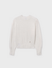7308 Teen/Tween Girls Knit Fuzzy Balloon Sleeve Sweater - Natural White