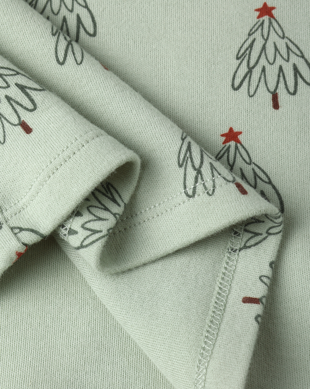Rylee + Cru Mini Kids UNISEX Organic Cotton PJ Lounge Set - Trees Pistachio
