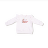 Angel Dear Ruffled Shoulder French Terry Sweatshirt - Embroidered Gingerbread House