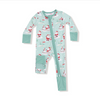 Angel Dear Bamboo L/S 2 Way Zipper Convertible Romper - UNISEX Golf Santa Green