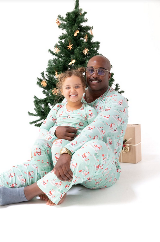Angel Dear Bamboo L/S PJ Lounge Set - Golf Santa Green