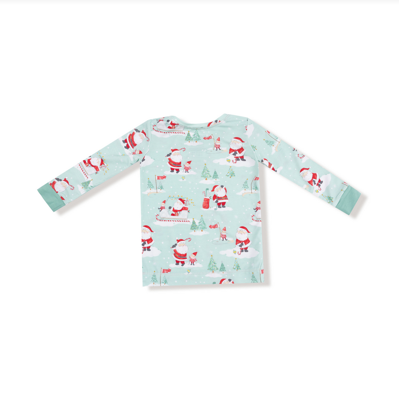 Angel Dear Bamboo L/S PJ Lounge Set - Golf Santa Green