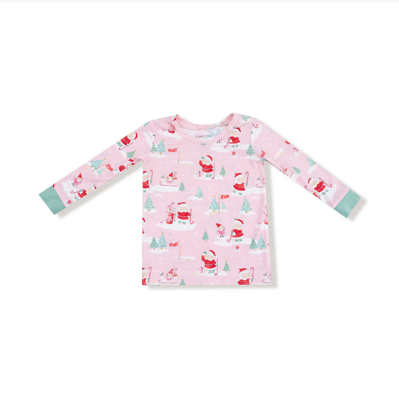 Angel Dear Bamboo L/S PJ Lounge Set - Golf Mrs Claus Pink