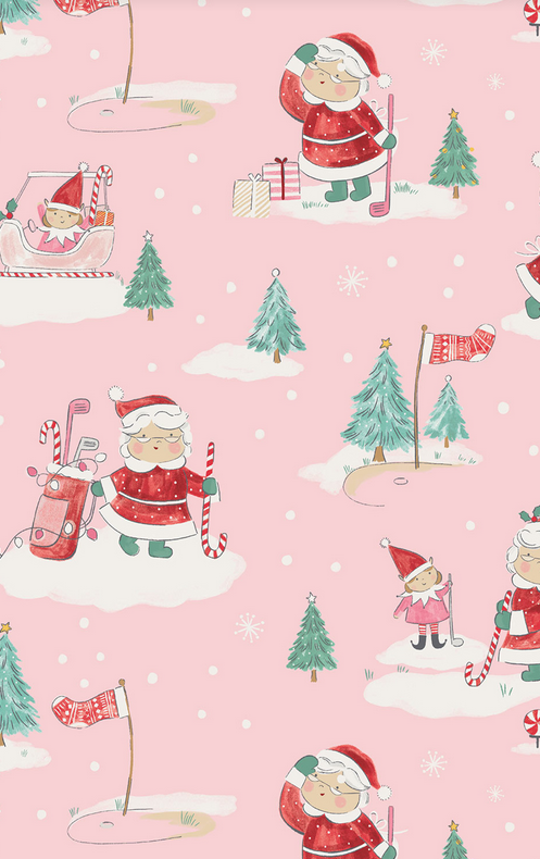 Angel Dear Bamboo 2 Way Zippered RUFFLED Footie - Golf Mrs Claus Pink