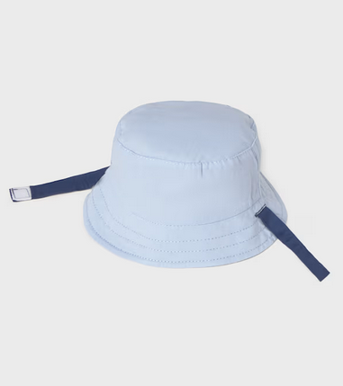 9068 Mayoral UNISEX Eco-Cotton Reversible Bucket Sun Hat - Navy/Light Blue Sailboat