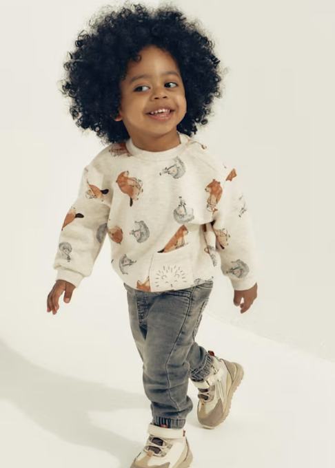 2543 Toddler Boy Soft Denim Jogger Pants - Medium Gray Denim
