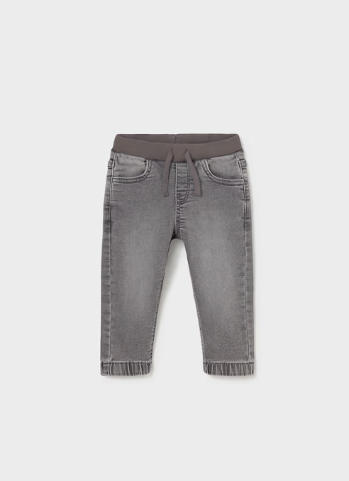 2543 Toddler Boy Soft Denim Jogger Pants - Medium Gray Denim