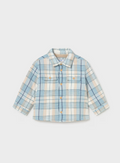 2108 Toddler Boy Plaid Sherpa Lined Jacket - Blue