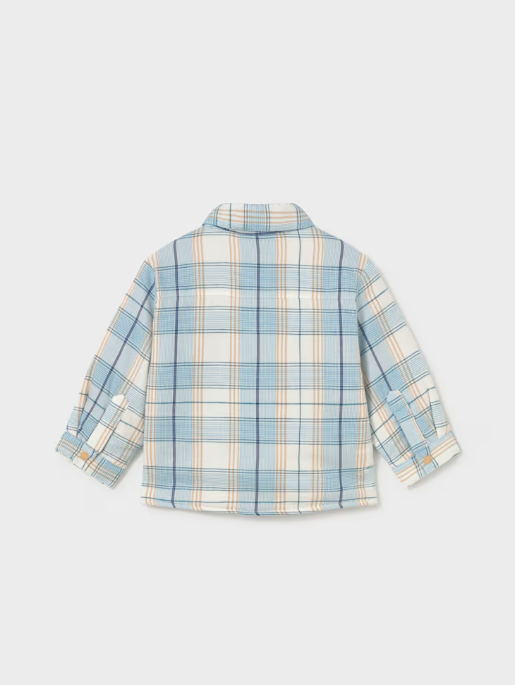 2108 Toddler Boy Plaid Sherpa Lined Jacket - Blue