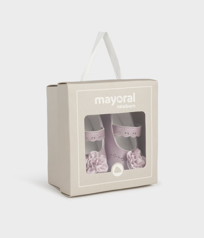 Dressy Pointelle Leatherette Non-Skid Mary Jane - Mauve - Box