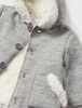 Soft Shearling Lined Hooded Car Coat UNISEX - Grey - Close-up