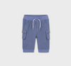 Sustainable Plush Cargo Pants - Blue - Front