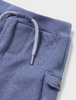 Sustainable Plush Cargo Pants - Blue - Close-up