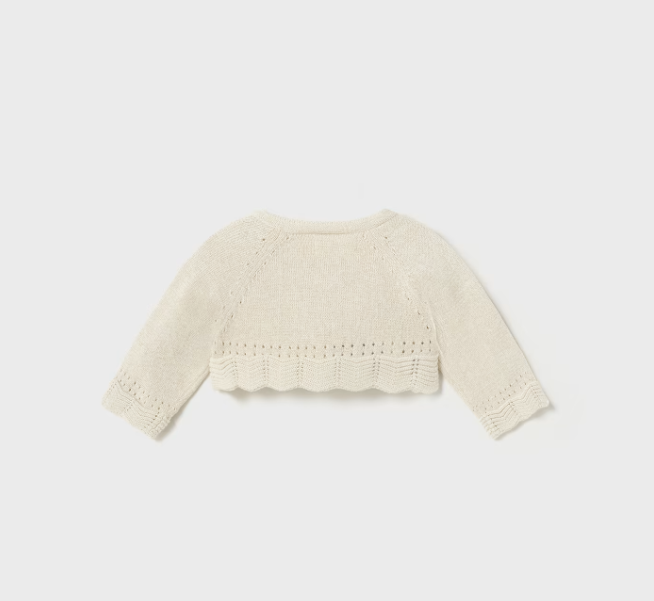 Mayoral Basic Knit Short Cardigan - Champagne - Back