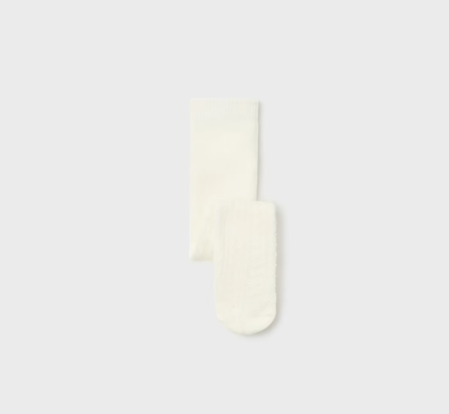 Openwork Knit Footed Tights - Natural