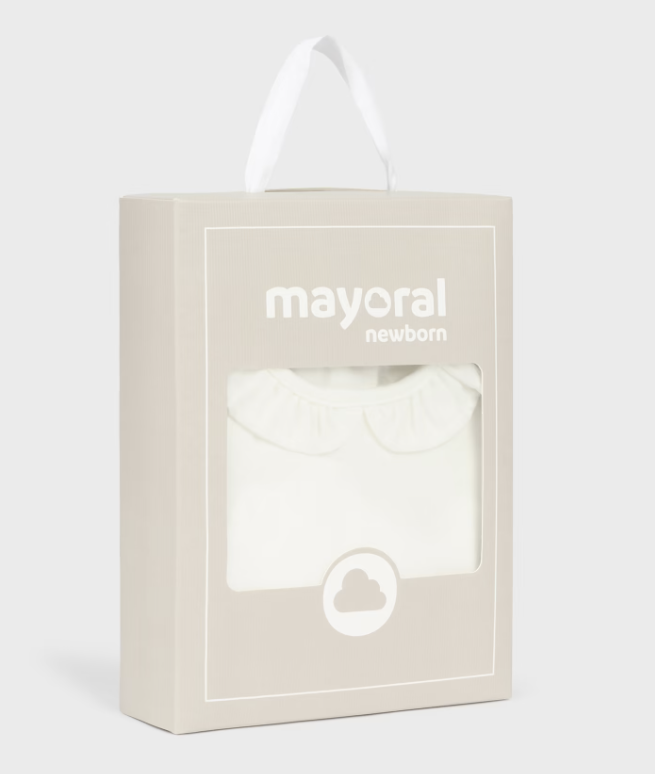L/S Ruffled Collar Bodysuit - Natural White - Box