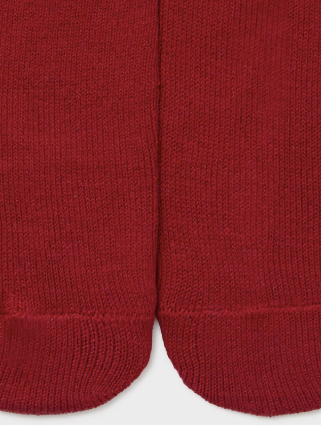 Knit Footed Tights - Cherry Red - Close-up