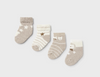 Organic Cotton 4Pr Sock Set, Neutral Tan - Lined Up Designs