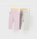 Sustainable Cotton 2 Pr Legging Set - Violet and Grey