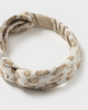 3PC Knit Set, Cheetah-print/Hazelnut - Close-up Headband