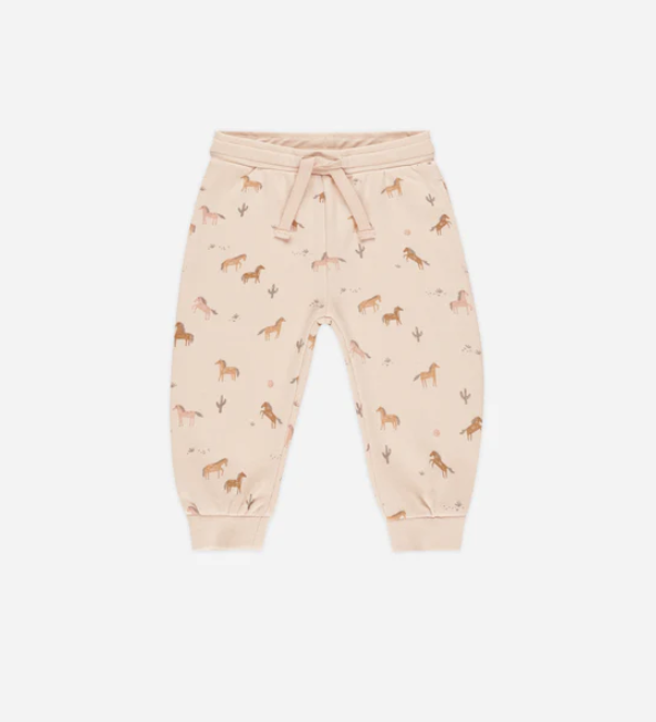 Rylee + Cru Jogger Sweatpant - Horses, Shell