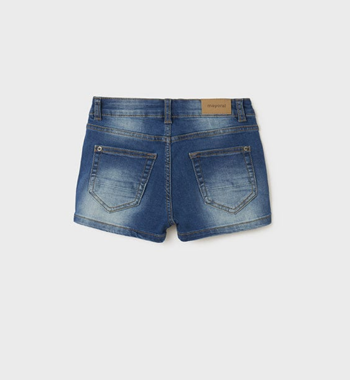 235 Mayoral Tween/Teen Girls Eco-Sustainable Cotton Denim Shorts - Medium Wash