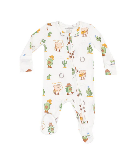 Angel Dear Bamboo 2 Way Zippered Footie - UNSEX Western Avocado Toast