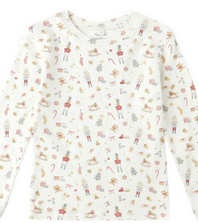 Rylee + Cru Mini Girls Organic Cotton PJ Lounge Set - Festive Holiday Nutcrackers