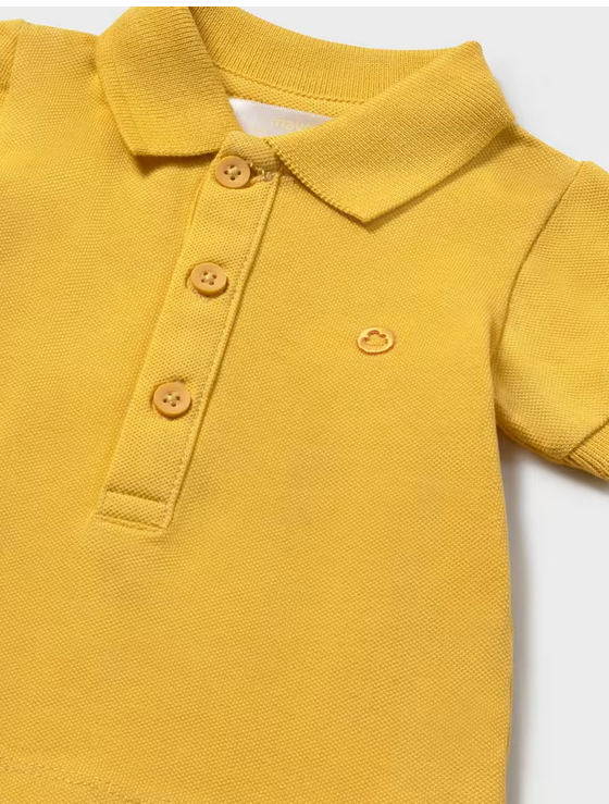 1102 Mayoral Baby Boy Eco-Cotton S/S Polo -Savannah Yellow