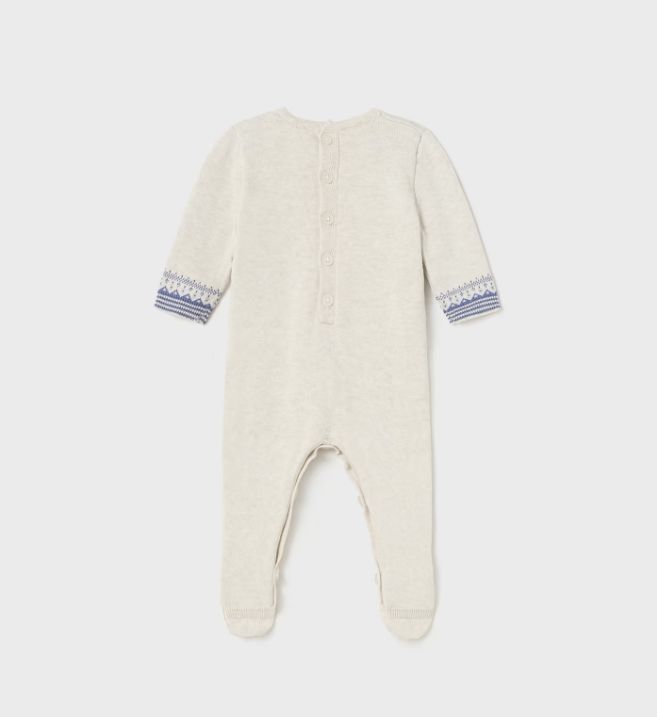 Eco L/S Tricot Knit Romper - Classic Bear - Back
