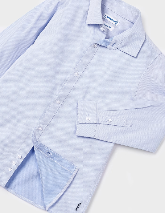 Mayoral Button-Up Dress Shirt - Light Blue - Close-up