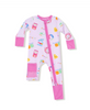 Angel Dear Bamboo L/S 2 Way Zipper Convertible Romper - Future Scientist Pink